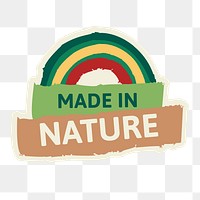 Png made in nature sticker for healthy diet food marketing campaign