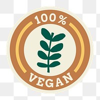 Png vegan label marketing sticker for food packaging