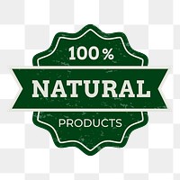 Png 100% natural badge sticker for food marketing campaign