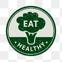 Png eat healthy badge sticker for food marketing campaign