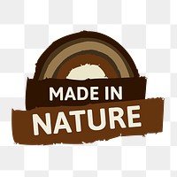 Png made in nature sticker for healthy diet food marketing campaign