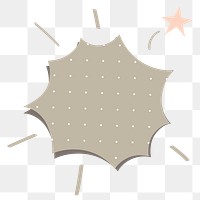 Speech bubble png sticker in gray dotted paper pattern style