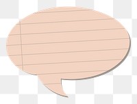 Speech bubble png sticker in pink paper pattern style