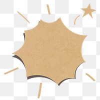 Speech bubble png sticker in textured brown tone