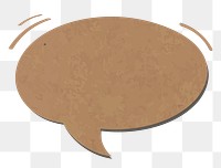 PNG speech bubble sticker in textured brown tone