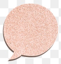 PNG speech bubble sticker in pink glitter texture style