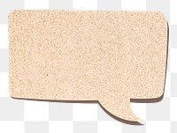 Speech bubble png sticker in beige glitter texture style
