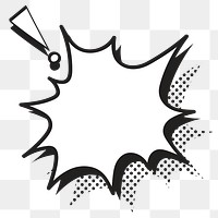 PNG speech bubble sticker, cartoon halftone style