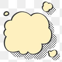 PNG thought bubble sticker, cartoon halftone style
