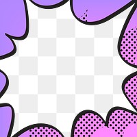 Comic explosion png effect frame sticker, halftone style