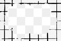 Png frame of grid ink brush pattern transparent background