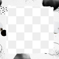 Png frame of  ink brush pattern transparent background