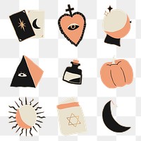 Magic Halloween clipart png illustrations hand drawn collection