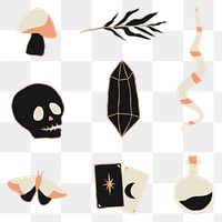 Magic icons png witchcraft illustration drawing set