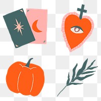 Magic stickers png witchcraft illustration drawing set