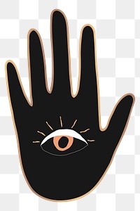 Seeing eye hand logo png mystical magic clipart illustration minimal drawing