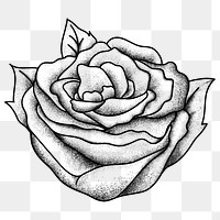 Flash old school tattoo black and white rose vintage png symbol