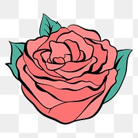 Flash old school tattoo pink rose vintage png icon