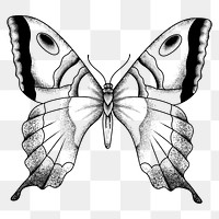 Vintage simple flash old school tattoo butterfly png icon