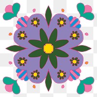 Colorful Indian rangoli design element png