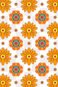 Marigold flower png pattern Diwali festival transparent background