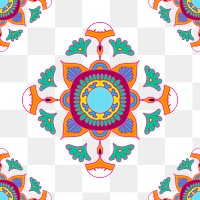 Diwali Indian png mandala pattern rangoli transparent background