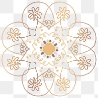 Gold Mandala pattern sticker png Indian symbol