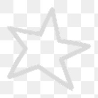 Gray png star cute galactic doodle sticker