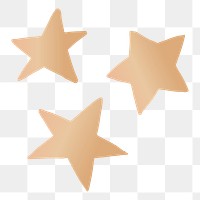 Space gold metallic stars png doodle sticker