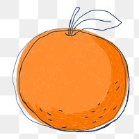 Cute orange fruit logo png sticker hand drawn