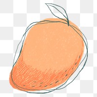 Cute mango fruit logo png sticker hand drawn