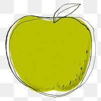 Doodle art fruit apple png sticker