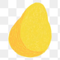 Yellow pear fruit logo png sticker hand drawn