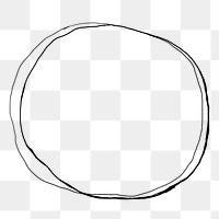 Round shape frame png sticker hand drawn