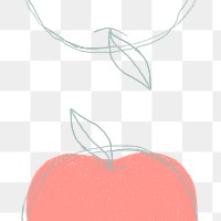 Pink apple fruit png hand drawn design space