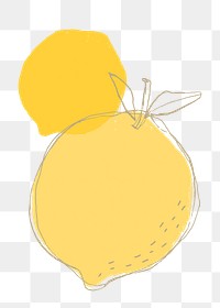 Fruit doodle yellow lemon png design space