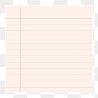 Blank lined paper png design sticker