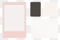 Office stationery memo pad png set