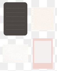 Office stationery memo pad png set