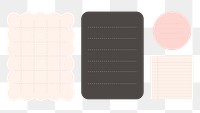 Office stationery memo pad png set