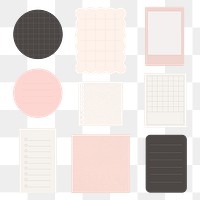 Office stationery memo pad png set