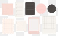 Office stationery memo pad png set