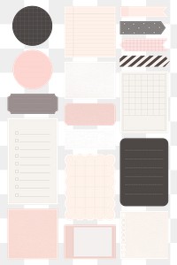 Sticky note reminder paper png set