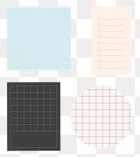 Printable memo pad png sticker set