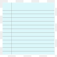 Blank blue lined notepaper png design sticker