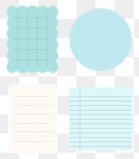 Printable memo pad png sticker set