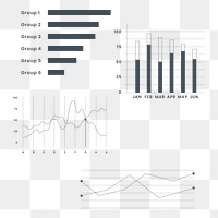 Business data analysis graph png infographic