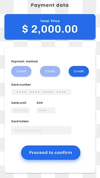 Online payment png mobile application template