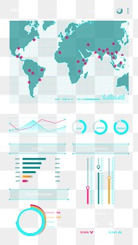 Marketing dashboard data analysis infographic png