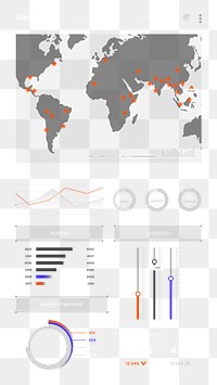 Business dashboard data infographic png